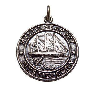 Vintage Sterling Silver Mystic Seaport Connecticut Nautical Charm/Pendant 1960s